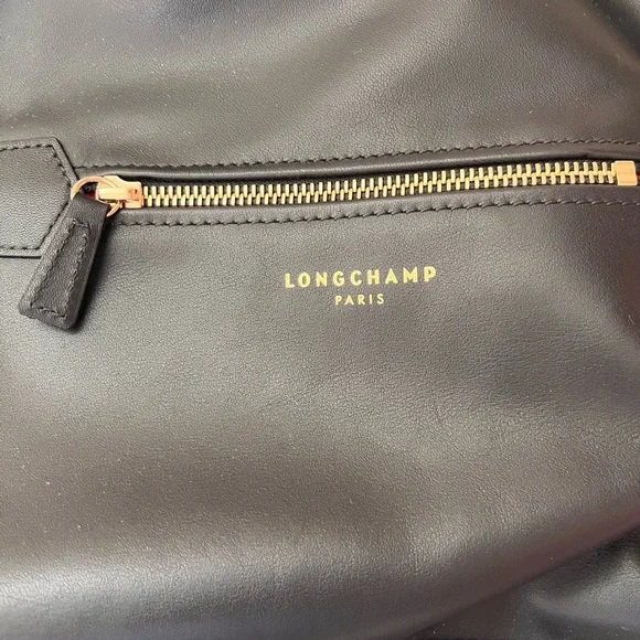 Longchamp Black Backpack with Gold Accents with dust bag - Picture 2 of 10